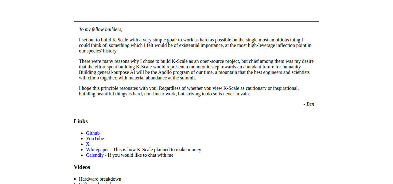K-Scale Labs K-Bot - Humanoid robot by K-Scale Labs