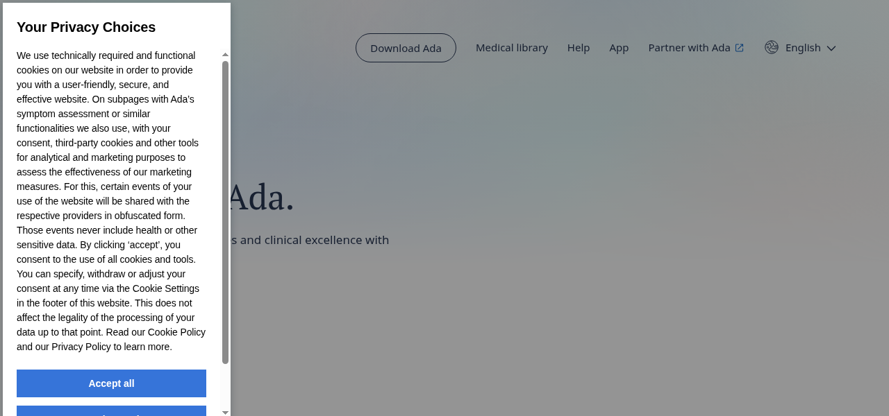 Snapshot of Ada Health