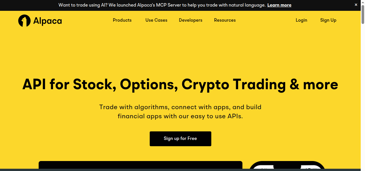 Snapshot of Alpaca AI