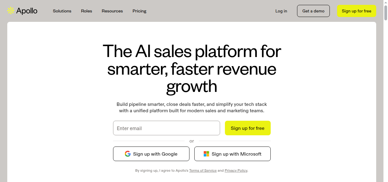 Snapshot of Apollo.ai