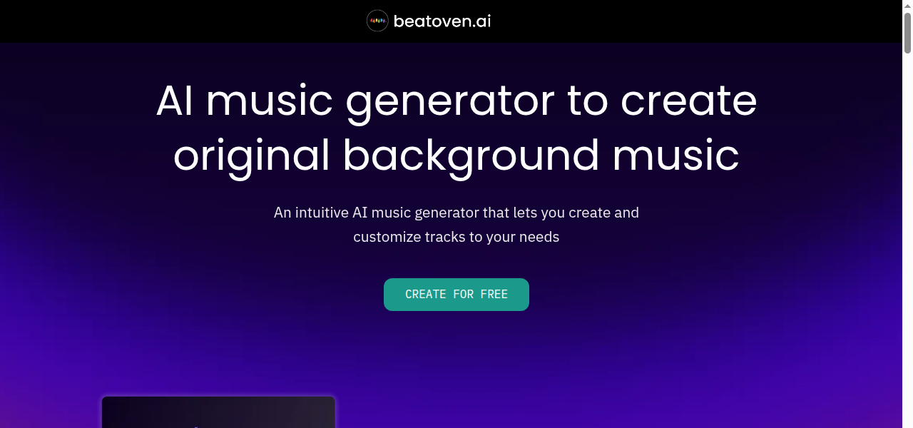 Snapshot of Beatoven.ai