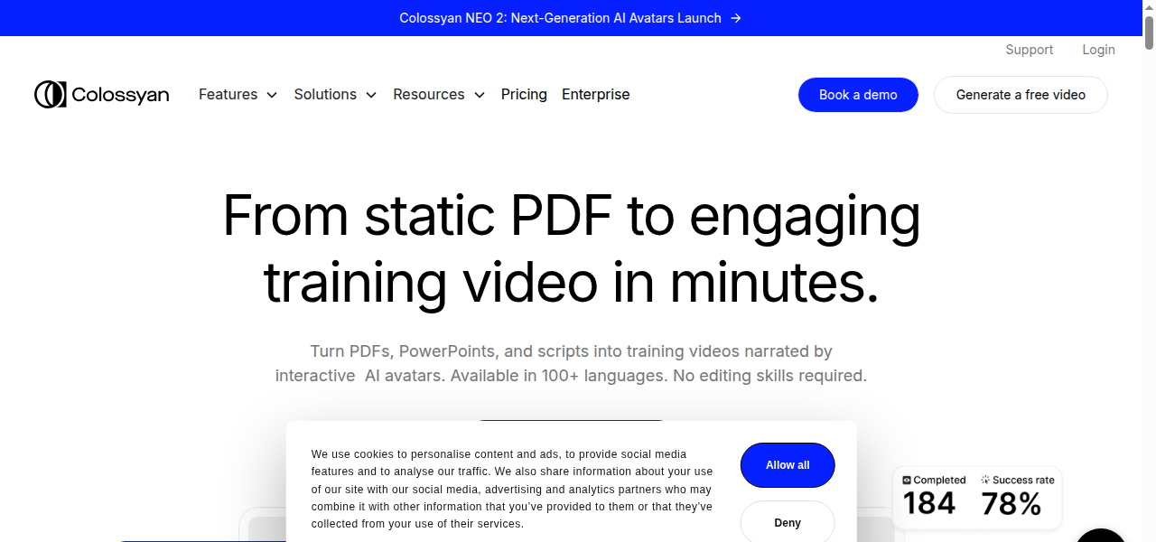 Snapshot of Colossyan Creator