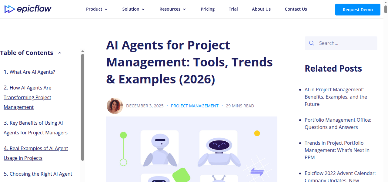 Snapshot of Epicflow Smart Scheduling