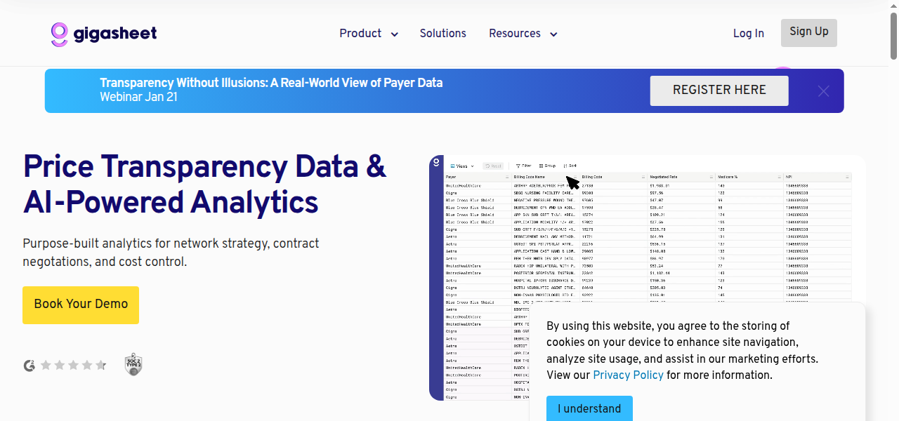 Snapshot of Gigasheet