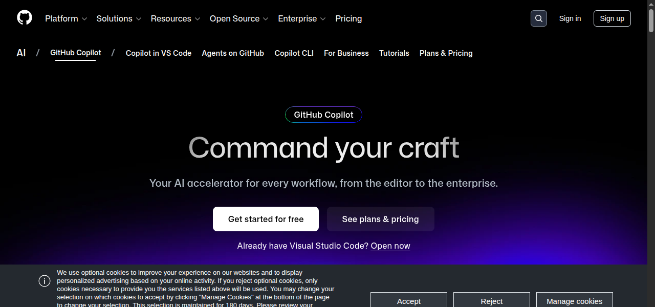 Snapshot of GitHub Copilot