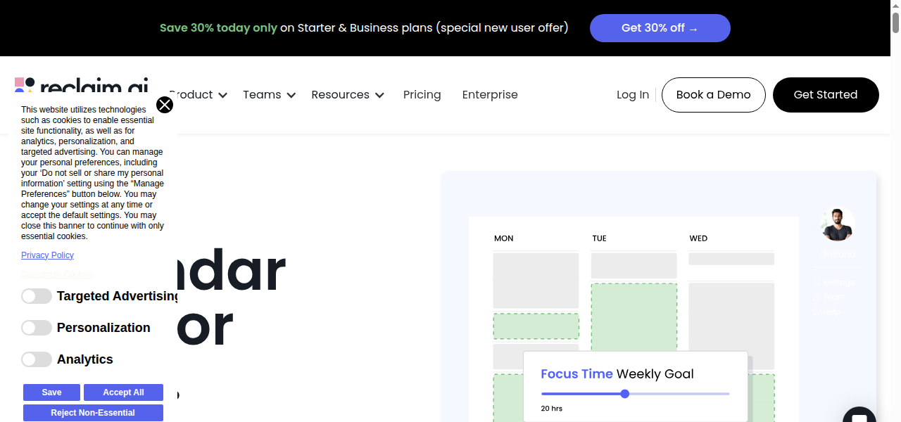 Snapshot of Reclaim.ai