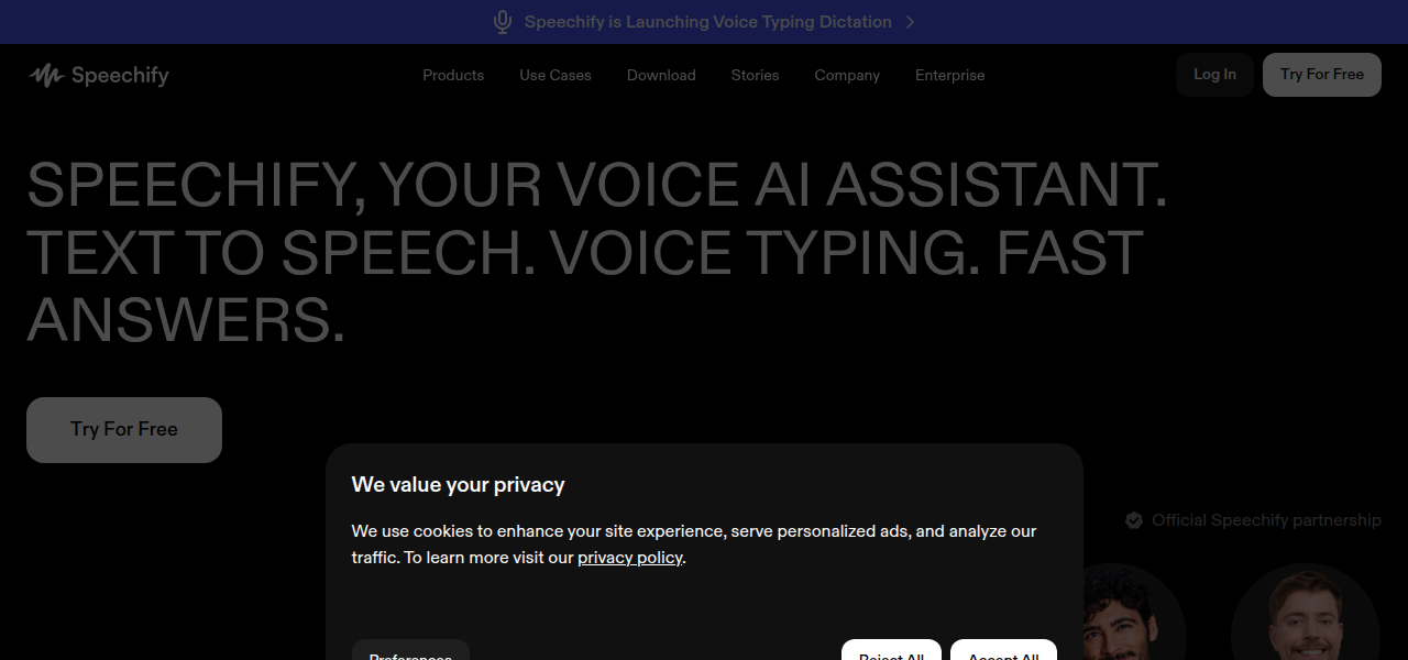 Snapshot of Speechify