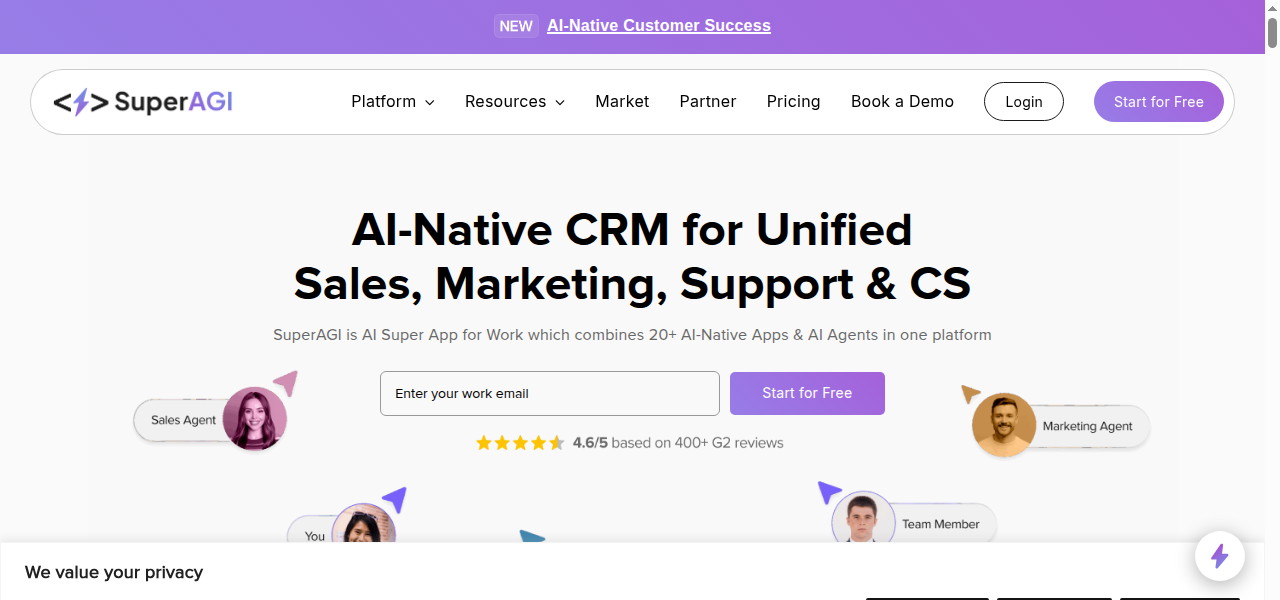 Snapshot of SuperAGI