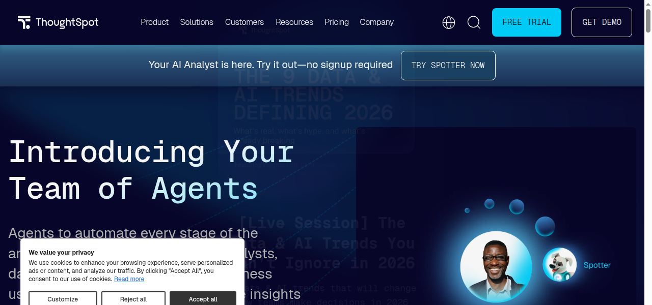 Snapshot of ThoughtSpot for Finance