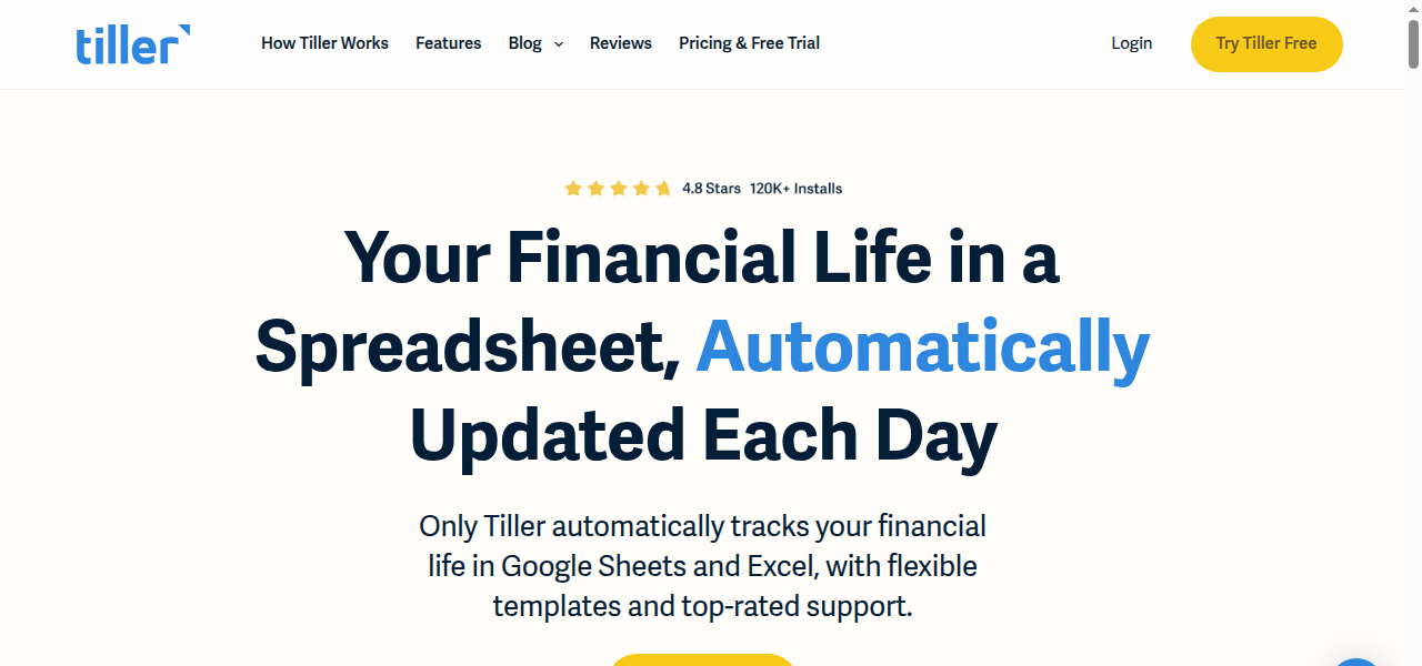 Snapshot of Tiller Money